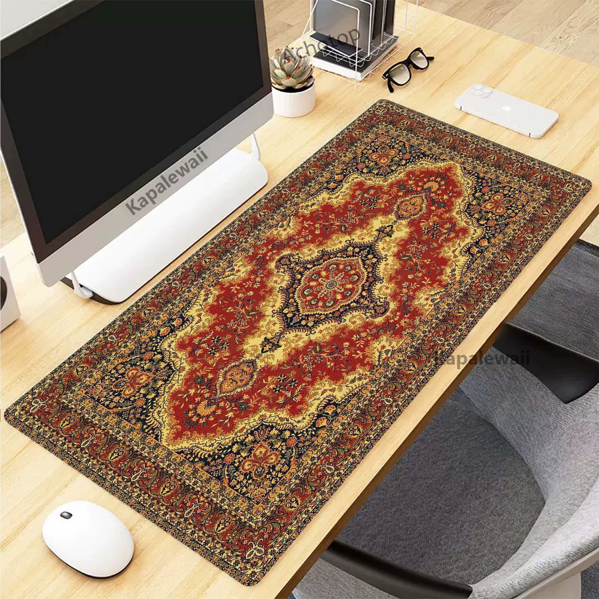Retro Persian Carpet Mouse Pad for PC Gamer Rubber Keyboard Gaming Speed Mouse Mat Office Desk Mat