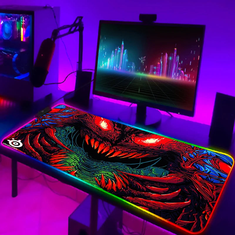 Rgb Mouse Pad Xxl Steelseries Laptop Mat Gaming Mousepad Backlit Keyboard Gamer Girl Table Pads Deskpad Mausepad Cs Go