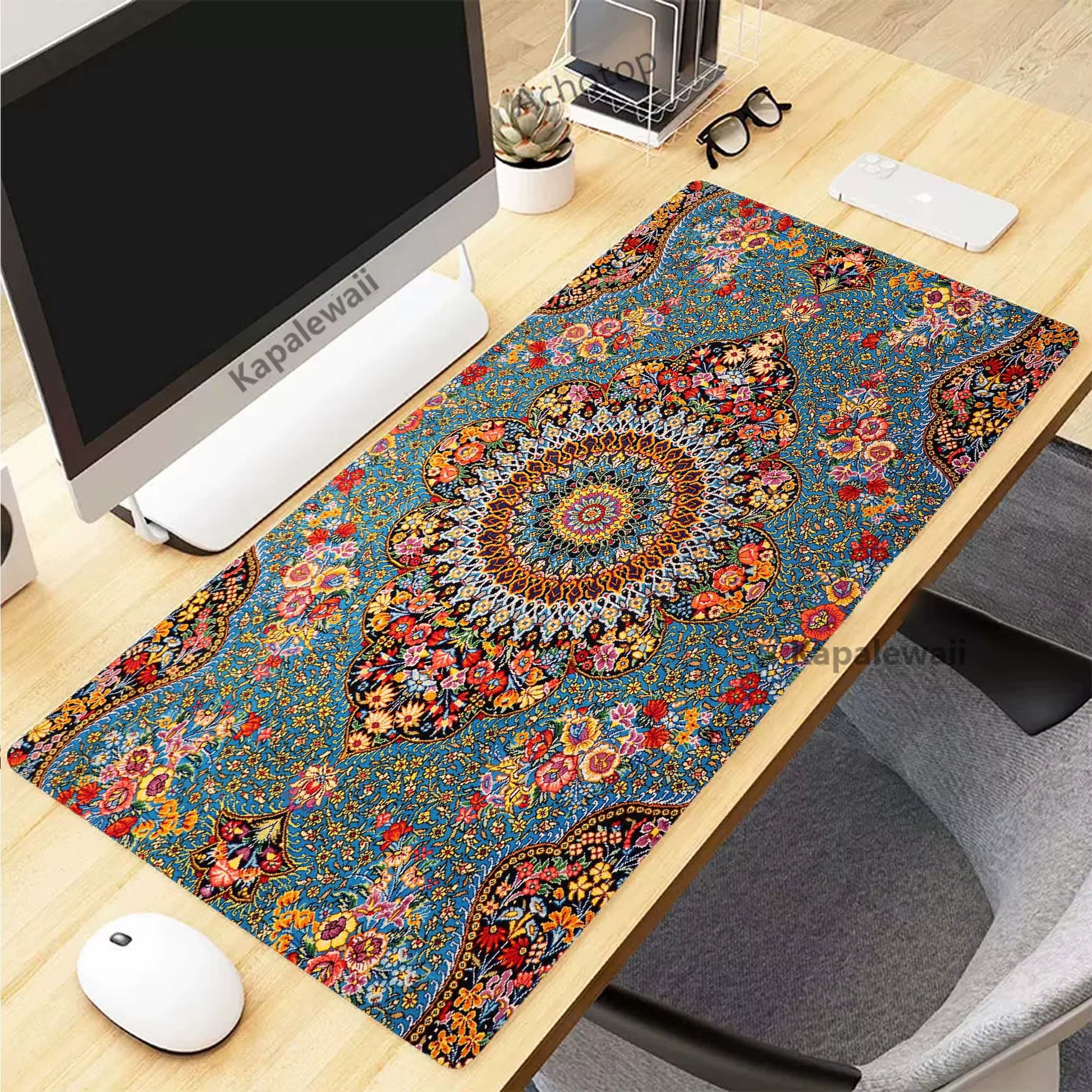 Retro Persian Carpet Mouse Pad for PC Gamer Rubber Keyboard Gaming Speed Mouse Mat Office Desk Mat
